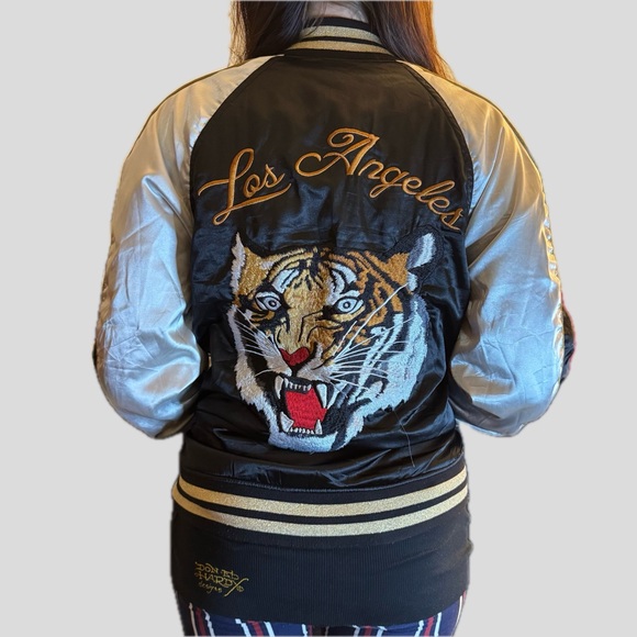 Pascun Los Angeles souvenir bomber jacket with embroidered tiger - Picture 3 of 9